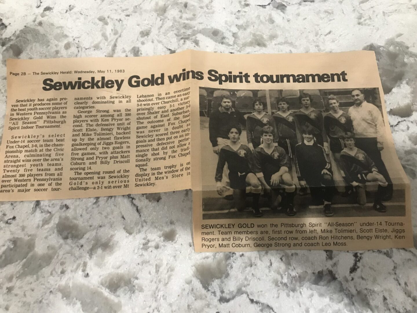 Paper cutting of Sewickley winning gold